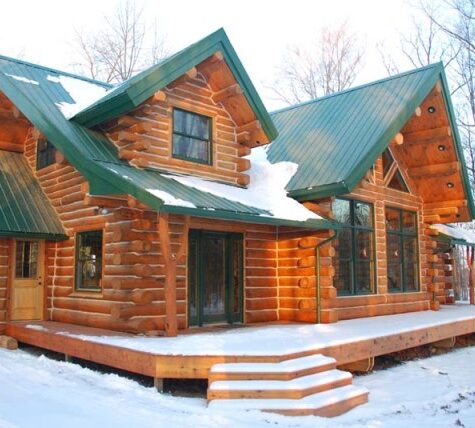 A beautifully designed log cabin