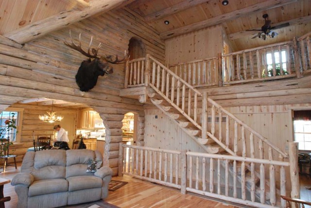 A beautifully designed log cabin
